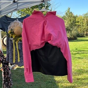 Pink and Black Button-Up Shirt